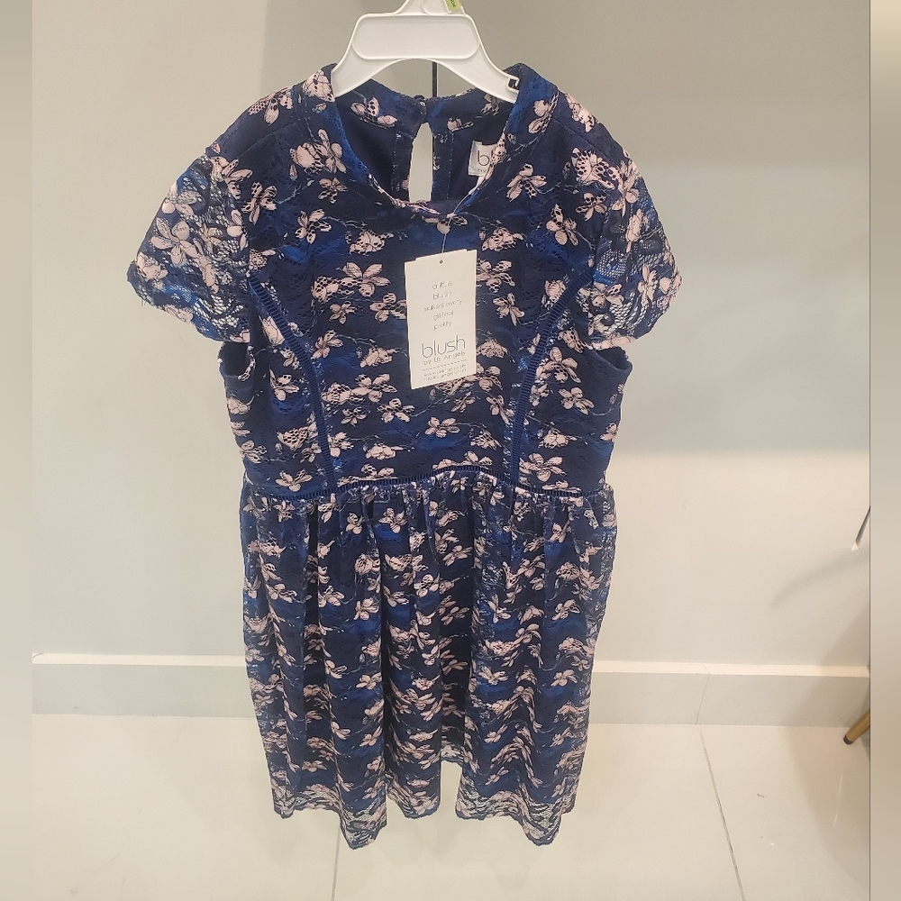 blue floral dress size 14